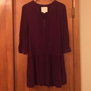 Anthropologie Maeve Plum Drop-waist Dress - M